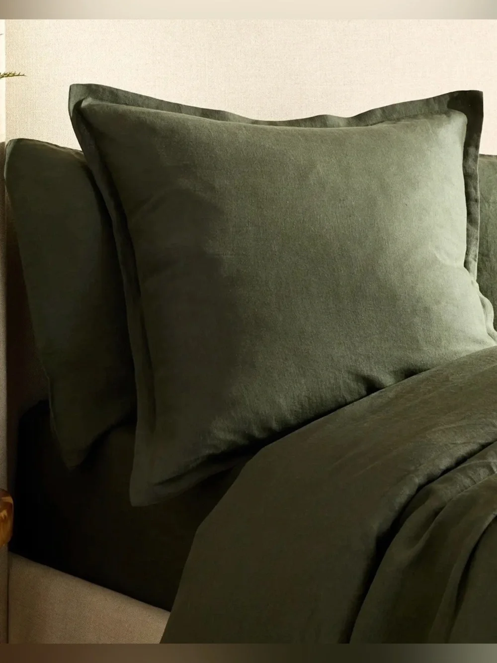 NEW Quince European Linen Euro Sham, 26 X 26 (Pine)